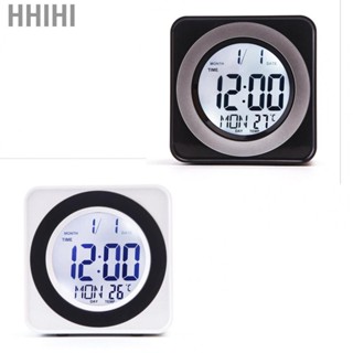 Hhihi Voice Control Back Light LCD Clock Squared Electronic Clock with Calendar Temperature Display