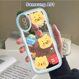 เคสโทรศัพท์มือถือ แบบนิ่ม ลายการ์ตูนหมี กันกระแทก ป้องกันกล้อง สําหรับ Samsung Galaxy A01 A11 M11 A21S A31 A51 A71