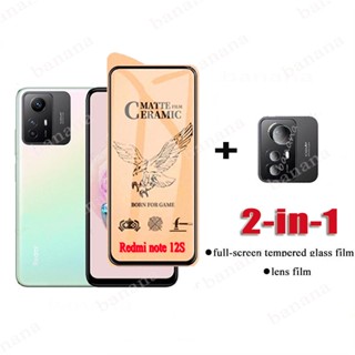 2 In 1 ฟิล์มกระจกนิรภัยกันรอยหน้าจอ เซรามิค ป้องกันกล้อง สําหรับ Redmi Note 12s 12 11 Pro Plus 10 9 Pro 12C 11S 10C 10S 9C 9S