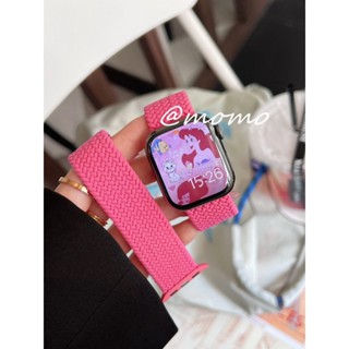 Barbie Pink สายนาฬิกาข้อมือ ผ้าถัก สําหรับ iWatch Series S8 Ultra SE S8 S7 S6 S3 S2 49 มม. 45 มม. 42 มม.