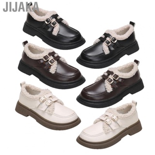 Jijaka Women Winter Shoes  Easy Wearing Leather Snow Bootie  Lining Comfortable  for Fall