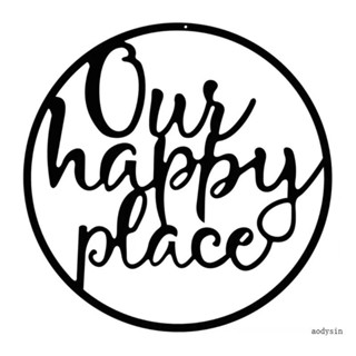 ป้ายโลหะ Aod Happy-Place สําหรับตกแต่งผนังบ้านฟาร์ม ห้องครัว ห้องนอน สํานักงาน