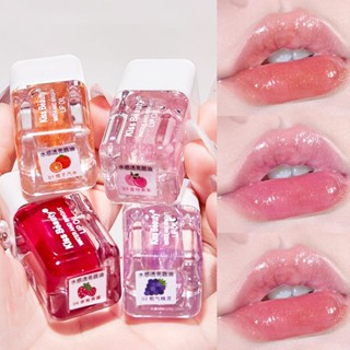 【พร้อมส่ง】ลิปออยล์เคลือบริมฝีปาก เนื้อเจลลี่ใส 4 สี