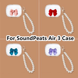 【คุณภาพสูง】เคสหูฟัง แบบนิ่ม ประดับโบว์ สามมิติ สําหรับ SoundPeats Air 3 SoundPeats Air 3