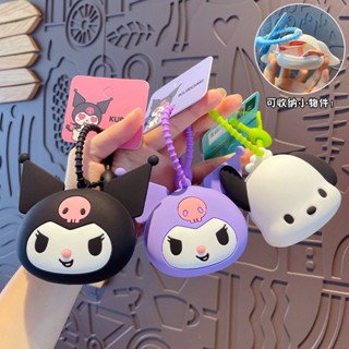 ของแท้ กระเป๋าเก็บหูฟัง จี้การ์ตูน Sanrio Melody Kuromi น่ารัก สร้างสรรค์ สําหรับผู้หญิง 6 ชิ้น