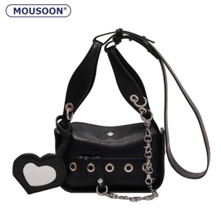 MOUSOON กระเป๋าสะพายข้างผู้หญิง Messenger Bag Chain แฟชั่นกระเป๋ามอเตอร์ไซด์อเนกประสงค์