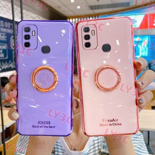 เคสโทรศัพท์มือถือ ชุบไฟฟ้า กันกระแทก พร้อมแหวนขาตั้ง สําหรับ OPPO F5 F7 F9 A7X K1 R15X K9 A73 A11S A93 A73 A94 4G A95 F19 PRO Plus 5G