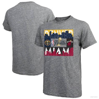 เสื้อยืดแขนสั้น พิมพ์ลาย NBA Nuggets vs Heat Finals พลัสไซซ์ สําหรับผู้ชาย และผู้หญิง 2023