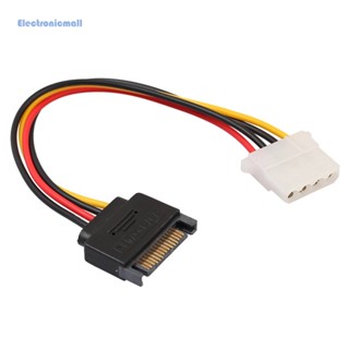 [ElectronicMall01.th] #C สายเคเบิ้ลอะแดปเตอร์ SATA 15-Pin Male to Molex 4-Pin Female 8 นิ้ว สําหรับ PCe Ris