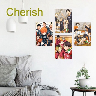 Cherish อะนิเมะ Haikyuu!! โปสเตอร์กระดาษสติกเกอร์ติดผนัง ลายการ์ตูน สไตล์เรโทร สําหรับตกแต่งบ้าน บาร์