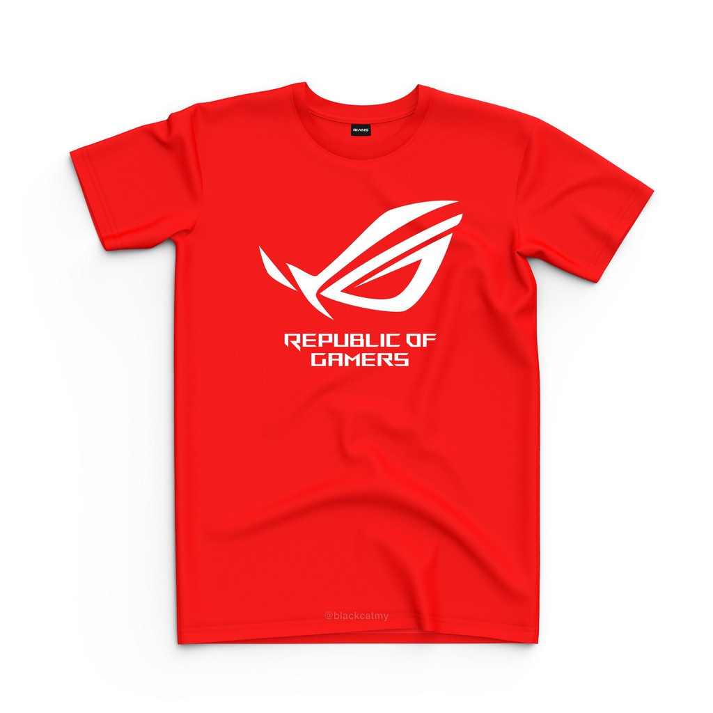 Republic Of Gamers (ROG) เสื้อยืดสีแดง cotten tee
