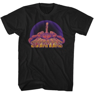 การออกแบบเดิมScorpions Tall T Shirtโลโก้ที่มีสีสันBlack Tee