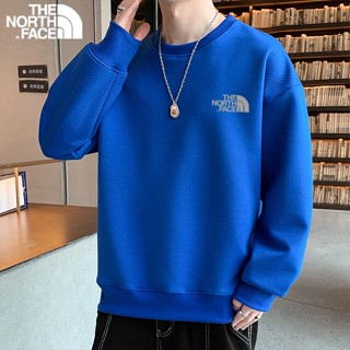 The.north.face เสื้อกันหนาวลําลอง แขนยาว คอกลม ทรงหลวม สีพื้น แฟชั่นสําหรับผู้ชาย [M-3XL]