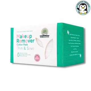 สำลีแผ่นเช็ดเครื่องสำอาง makeup remover ตรารถพยาบาล รุ่น Thin&amp;Save  ทำจากฝ้าย 100% บรรจุ 120 แผ่น [HT] [HT]