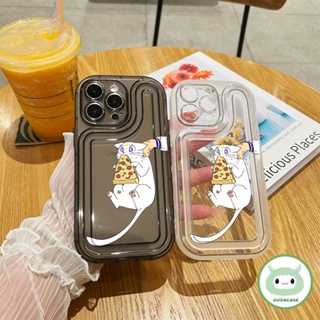 เคสโทรศัพท์มือถือแบบนิ่ม TPU ใส กันกระแทก ลายแมวกินปลาน่ารักมาก สําหรับ Iphone X XS XR XsMax IP 7 8 Plus 11 Pro Max 12 13 14 Pro Max