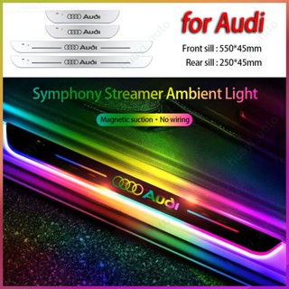 【Dynamic Upgrade】แผ่นกันรอยประตูรถยนต์ แบบไดนามิก ลาย Audi Symphony Welcome Light สําหรับ A1 A2 A3 A4 A5 A6 A7 A8 S3 S4 S5 S6 S7 S8