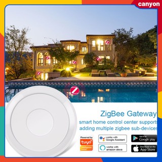 Tuya Zigbee Smart Wire Gateway ศูนย์ควบคุมบ้านอัจฉริยะ แอพควบคุมระยะไกลของสมาร์ทโฟน การแจ้งเตือนแบบพุช รองรับการควบคุมด้วยเสียง สถานการณ์ที่หลากหลาย แอพพลิเคชั่น canyon