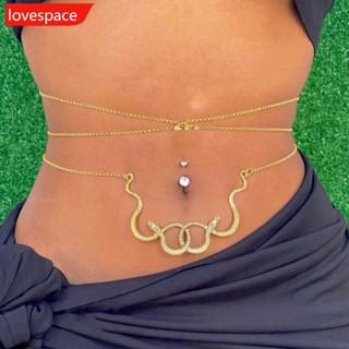 Lovespace สายโซ่คล้องเอว รูปงูคู่ เซ็กซี่ เหมาะกับหน้าร้อน สําหรับผู้หญิง G1R5