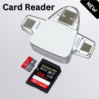 TF SD Card Slot for Lighting/Type-c การ์ดรีดเดอร์ 4-in-1 Card Reader Mini USB 2.0  การ์ดหน่วยความจำ