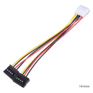 Iwo สายเคเบิลต่อขยายพาวเวอร์ซัพพลาย 4 Pin IDE Molex เป็นฮาร์ดไดรฟ์อนุกรม 2 4P