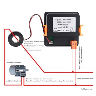 Fol เครื่องตรวจจับแรงดันไฟฟ้าดิจิทัล AC50-500V AC1-120A