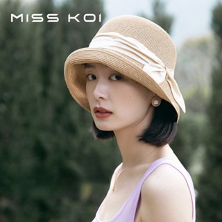 Misskoi [พร้อมส่ง] หมวกฟางสานลําลอง กันแดด แฟชั่นฤดูร้อน สําหรับผู้หญิง