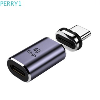 Perry อะแดปเตอร์แม่เหล็กดูด TYPE-C หัวตรง USB-C 24pin 24 Pin อลูมิเนียมอัลลอย Tpye-C เป็น Tpye-C USB-C สําหรับอะแดปเตอร์ส่งสัญญาณ