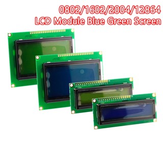 โมดูลหน้าจอ LCD สีฟ้า สีเขียว สําหรับ Arduino 0802 1602 2004 12864 UNO R3 Mega2560 PCF8574T IIC I2C