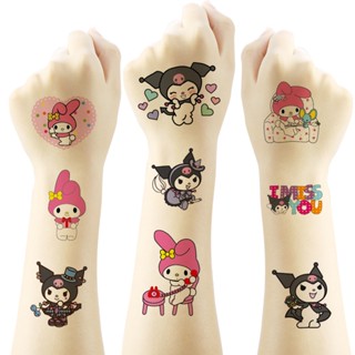 Kuromi My Melody Tattoos สติกเกอร์รอยสักชั่วคราว กันน้ํา (ส่งแบบสุ่ม)