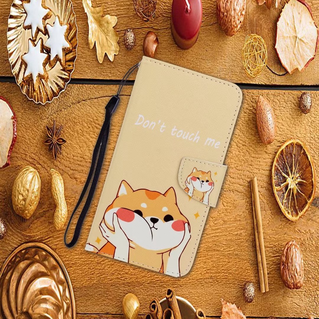 เคสโทรศัพท์หนัง ฝาพับ ลายสัตว์ ผีเสื้อ แมว สุนัข พร้อมช่องใส่บัตร สําหรับ Samsung Galaxy A14 A54 A34 A24 A13 A33 A53 A73 A23 A32 A71 A51