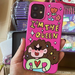 เคสป้องกันโทรศัพท์มือถือ แบบนิ่ม ลายการ์ตูนกราฟฟิตี้ I Am Queen กันกระแทก สําหรับ iPhone 14promax 13pro 12 11 x xr xsmax 7plus 8 se