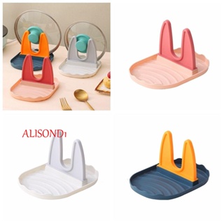 Alisond1 ที่วางช้อน ที่วางฝาหม้อ สีสันสดใส ชั้นวางฝาพลาสติก ถอดออกได้ สําหรับห้องครัว