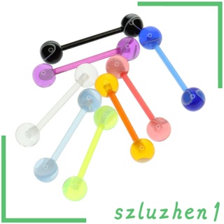 [Szluzhen1] จิวเจาะบาร์ อะคริลิค ยาว 1 นิ้ว 1.8 มม. 8 ชิ้น