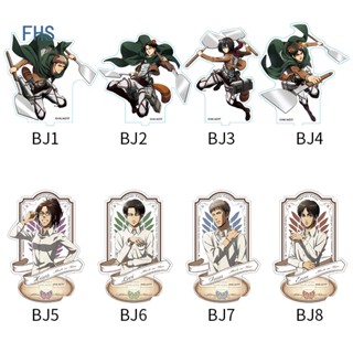 โมเดลฟิกเกอร์อะคริลิค รูปอนิเมะ Attack on Titan Eren Jaeger Mikasa Ackerman Erwin Smith ของเล่นสําหรับเด็ก