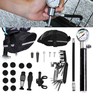 26-in-1 MTB Bike Bicycle Puncture Tyre Repair Tools Kit Air Pump Multi Set