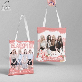 Bag World กระเป๋าผ้าใบ Blackpink Canvas Shopping Bag กระเป๋าถือสไตล์ใหม่