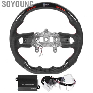 Soyoung Carbon Fiber  Shift Lights Display Steering Wheel Perforated Leather for  Wrangler JL JLU 2018 2019 2020 2021