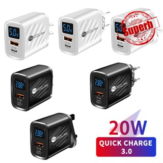 ที่ชาร์จดิจิทัล PD 20W USB H6F9 ชาร์จเร็ว