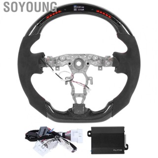 Soyoung Carbon Fiber  Shift Lights Display Steering Wheel Suede Fit for Nissan 370z 2009-2020 Auto Accessories