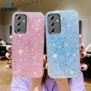 เคสโทรศัพท์ซิลิโคน TPU แบบนิ่ม ลายกลิตเตอร์ ประดับเลื่อม หรูหรา สําหรับ Samsung Galaxy A14 A24 A34 A54 A73 A53 A33 A04 5G A23 A13 4G A03 A03S