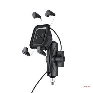 Zzz แท่นชาร์จโทรศัพท์ไร้สาย 15W กันลื่น สําหรับรถจักรยานยนต์ GPS