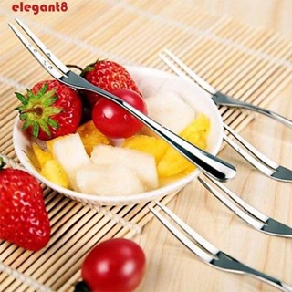 ELEGANT Flatware ส้อมสเตนเลส 2 ชิ้น แฮนด์เมด สําหรับจิ้มผลไม้ เค้ก สลัด ขนมหวาน 2 ชิ้น