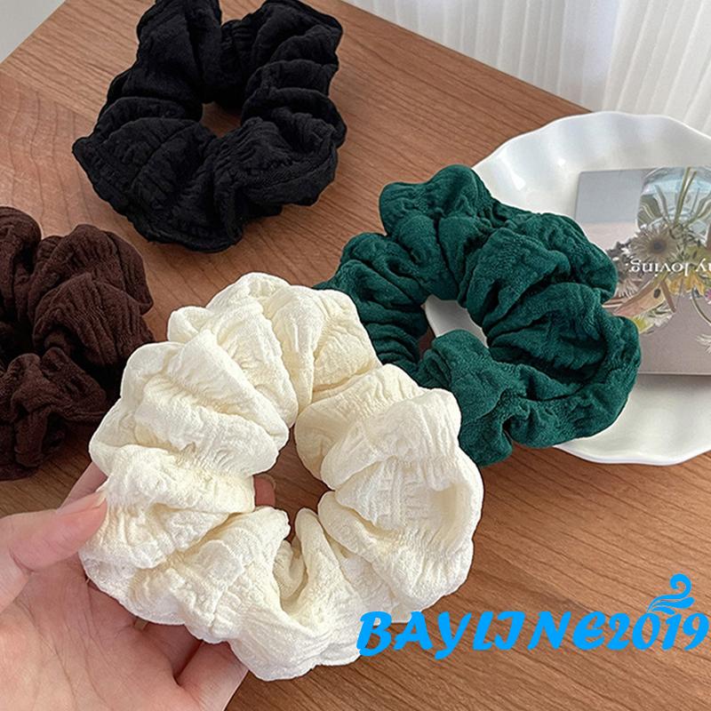 Bay-women Hair Scrunchies Sweet Solid Elastic Ponytail Holder เชือกผูกผมของขวัญ