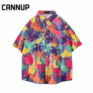 CANNUP เสื้อ เสื้อลายดอก เสื้อฮาวาย ส่ได้ทั้งชาย-หญิง ใส่สบายๆ เสื้อสงกรานต์ C26A02Y