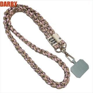 DARBY สายคล้องโทรศัพท์มือถือ, สายคล้องคอเชือกถัก, สายคล้องคอโทรศัพท์ สีสันสดใส, แผ่นแปะเคสโทรศัพท์ สายคล้องคอ ไนลอน สายคล้องโทรศัพท์ สําหรับอุปกรณ์เสริมโทรศัพท์