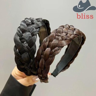 BLISS ที่คาดผม แบบถัก รูปก้างปลาน่ารัก สไตล์เรโทร สําหรับผู้หญิง