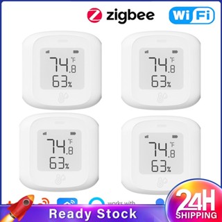 ❥❥ Tuya Smart Wifi Zigbee อุณหภูมิ ความชื้น เซนเซอร์ เครื่องวัดความชื้นสัมพัทธ์ในร่มเครื่องตรวจจับวัดอุณหภูมิทำงานร่วมกับ Alexa Google Assistant