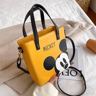 Kira Disney Mickey กระเป๋าสะพายไหล่ กระเป๋าถือแฟชั่น ลายการ์ตูนน่ารัก ความจุขนาดใหญ่