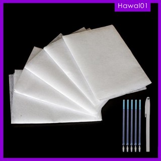 [Hawal] กระดาษลอกลาย พร้อมปากกา ละลายน้ําได้ สําหรับเย็บปักถักร้อย 5 แผ่น