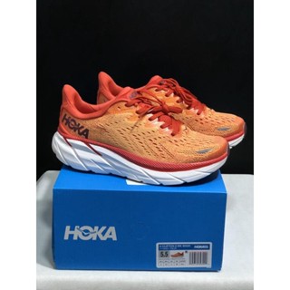 Hoka ONE ONE Clifton 8 Orange White รองเท้ากีฬา รองเท้าวิ่ง V6XE